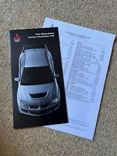 2003 Mitsubishi Lancer Evo 8 VIII Sales Brochure & Price List Evolution