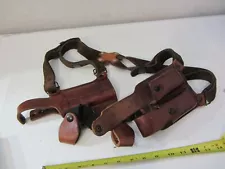 Tagua Holster Strapping harness mag clip 117 holder leather brown for pistol