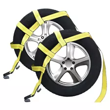 Robbor Tow Dolly Basket Straps for Heavy Duty Wheel Net with Flat Hook