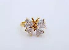 18K Gold FRED PARIS Diamond Butterfly Ladies Ring Size 7 "TC6002403"