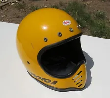 BELL Moto Star III 3 Vtg 1980 Motorcycle Full Face Helmet - Size 7 1/4" (58cm)
