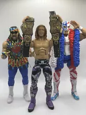 WWE Elite Action Figure Lot With 2 Custom Championship Title Belts