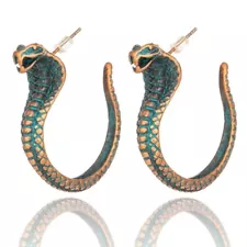 Women Chic Antique Green Cobra Drop Earrings Latest Party Personality Jewelry