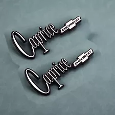 2Pc For 1972 1973 1974 1975 Caprice Trunk Emblem 9882650 New Chrome Black (For: 1972 Caprice)