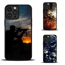 Hard Phone Case For Apple iPhone Samsung Galaxy S24 sniper army awesome gun