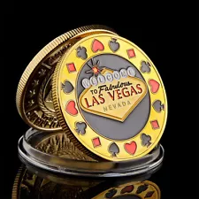 Welcome To Nevada Las Vegas Poker Chip Angel Casino Gold Coin Lucky Coin