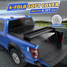 Tonneau Cover 6.5FT 4-FOLD Truck Bed For 2007-2013 Chevy Silverado/GMC Sierra