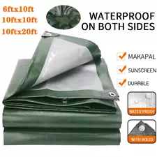 Heavy Duty Tarp Poly Tarpaulin Boat Tent Waterproof Outdoor Canopy Shade Cover