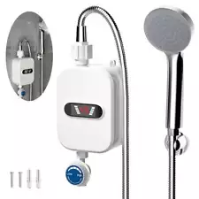 3000W Tankless Hot Water Heater Shower Electric Portable Instant Boiler Bath Set