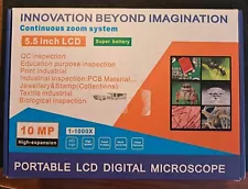 LCD Digital Microscope,5.5 Inch 1080P 10 Megapixels,1-1000X Magnify Zoom, Coin