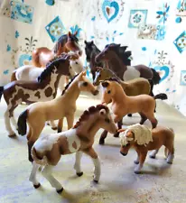 Schleich Lot of 10 Assorted Horses - Draft, Foals, Pony, Paints From 2008 - 2011