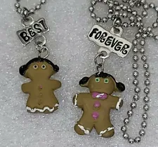 Vintage Retro BFF Pendant Set On Necklace Chain Best Friends Forever