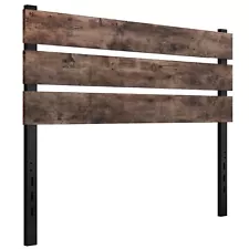 Headboard Only Wooden Headboard with Metal Slats, Stable Structure and Easy t...