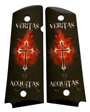 Veritas Aequitas Boondock Saint Custom Full Size Government Commander 1911 Grips