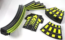 Lot of 19 Slot Car Track Sections, Single Lane Straight, 2 Lane Curve, Banked