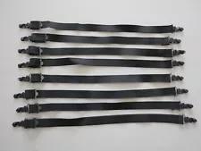 8x Vanguard Black Elastic Adjustable Shirt Stay Garters for USMC Military & LEO