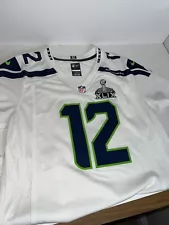 Seattle SEAHAWKS Super Bowl 48 # 12 Jersey printed Men’s Med NFL Football