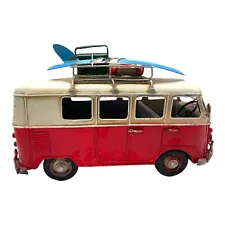 Red Surf Van Bus California Model Old Iconic Car Endless Summer Surfboard