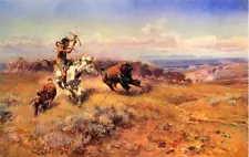 Oil Painting repro Charles M. Russell - Horse of the Hunter