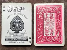 Antique Bicycle 808 Playing Cards Thistle back US8b 52 no joker no box GC c1895