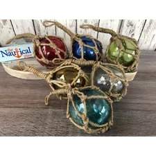 3" Glass Fishing Floats - Fish Net Buoy Decor - Red, Blue, Green, Amber, Clear