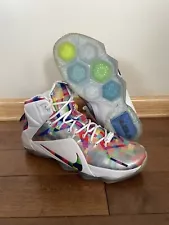 Nike Lebron 12 EXT Elite Prism “FINISH YOUR BREAKFAST | Size 9.5 Mens 748861-900