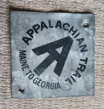 **Vintage Appalachian Trail Marker AT Sign Maine to Georgia Metal HIKING LOOK