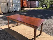 vintage farm table, brand new, deep brown, available in 6-foot and 8-foot length