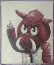 Arkansas Razorbacks Tusk Original Hand Painted Oil Painting Canvas 20x24 Oxbayð