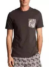 Lyle & Scott Floral Print Pocket T Shirt Gun Metal