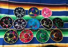 SET OF 12 MEXICAN MINI CHARRO HATS,PARTY FAVORS,DECORATIONS,SOMBRERO,MARIACHI