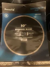 DIAMOND LIFE 10" Wet Tile Saw Continuous Rim Diamond Blade For Tile Stone Marble