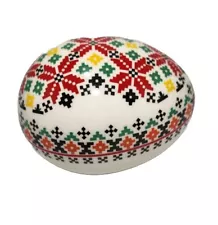 Vintage Ukrainian Arts Originals Ceramic Egg By KMK