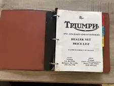 Rare Vintage 1973-74 Triumph Motorcycles Parts Accessory Dealer Net Price List