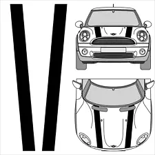 3M 5 Inch Solid Racing Stripes Decals for Mini Cooper Clubman Countryman Hood