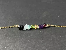 7 Chakra Gemstone Necklace, Beaded Healing Pendant birthstone jewelry sale