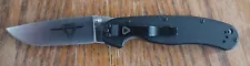 Ontario Rat II Pocket Knife Black Nylon Handle D2 Plain Drop Point 8828