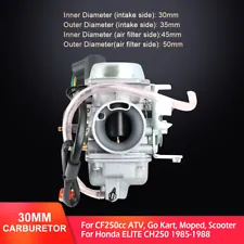 Generator Carburetor Carb 30mmFit For Honda ELITE CH250 85-88CF250cc ATV Scooter (For: Honda Elite 250)