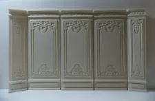 Dolls House Ornate Wall Panels Set Of Five 1 / 12 Th Scale