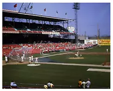 MLB 1969 Cincinnati Reds Batting Practice Crosley Field Color 8 X 10 Photo Pic