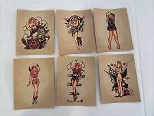 Rare Sailor Jerry Label Art Lot Of 6 Pinups