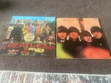 THE BEATLES FOR SALE AND SERGEANT PEPPERS 2 BLACK AND YELLOW UK PARLOPHONE LP'S