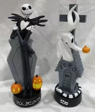 Nightmare Before Christmas Jack Skellington & Zero 12" Figurines New! Halloween