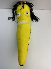 Rare Jamaican Reggae Banana Stuffed Plush Rastafarian Rasta 18”