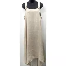 Vasna 100% Linen Italy Overall Jumper Dress Women's Size XL