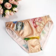 2024 New Silk Floral Panties for Women Maidens Knickers Prints Briefs Bottoms L