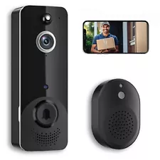 Wireless Smart Video Doorbell Camera Set with Ring Chime with Two Batteries