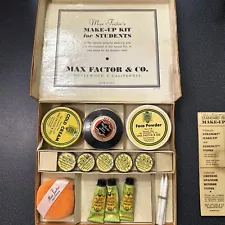 Rare Vintage 1930s Max Factor Makeup Kit For Students - Female With Box.