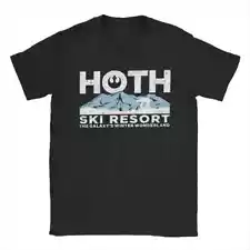 Funny Hoth Ski Resort T-Shirt for Men Round Neck Cotton T Shirt Short Sleeve Tee