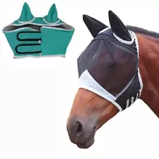 Horse Fly Mask，Horse Fly Mask with Cover Uv Protection,Fly Masks for L Black